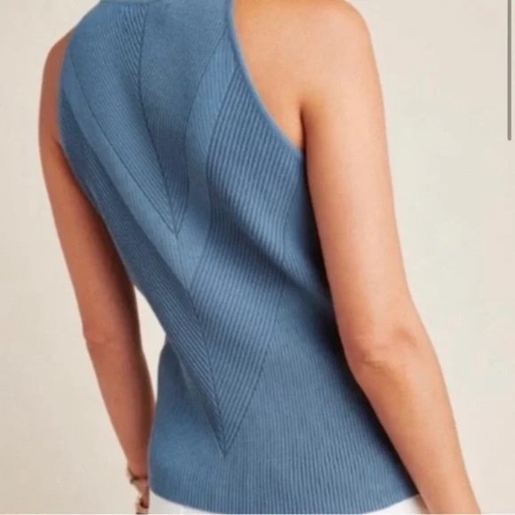 Fortune + Ivy Blue/Teal Knit Tank Top | Size Medium - Picture 3 of 6